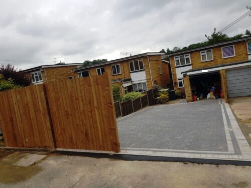 Block Paving Driveway with Footpath and New Fencing in Gravesend, Kent