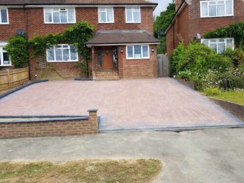 Block Paving Driveway with New Wall in Tunbridge Wells