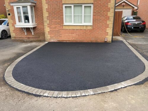 Two Different Tarmac Driveways with Brick Paved Edge in Ashford, Kent