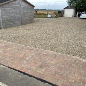 Gravel Driveway with Block Paving Apron in New Romney, Kent