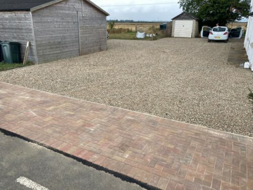 Gravel Driveway with Block Paving Apron in New Romney, Kent