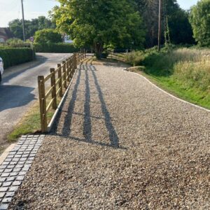 Gravel Driveway with Cobble Apron in Ashford, Kent