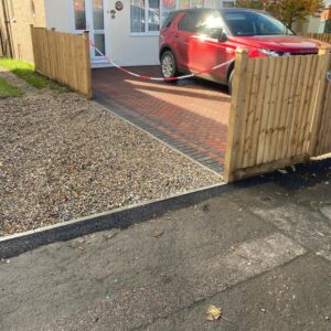 Block Paving Driveway with New Fence in Ashford, Kent