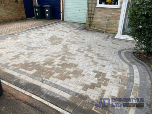 Charcoal and Grey Block Paved Driveway in Ashford