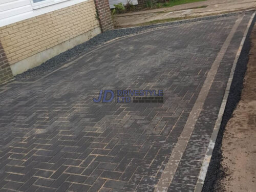 Charcoal Block Paved Driveway in Hythe, Kent
