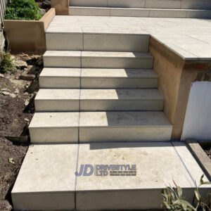 Porcelain Slabbed Patio with Steps in Tunbridge Wells