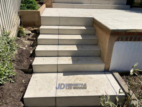 Porcelain Slabbed Patio with Steps in Tunbridge Wells