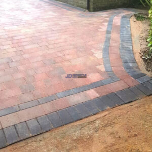 Tegula Paved Driveway with Charcoal Border in Lenham, Kent