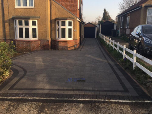 Tegula Paved Driveway with Charcoal Border in Maidstone, Kent