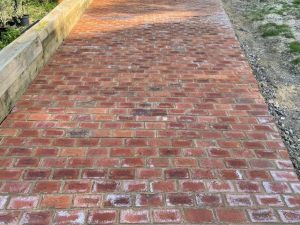 Brick Driveway with Porcelain Tiled Patio in Ashford, Kent