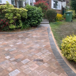 Driveway with Brindle Tegula Paving and Charcoal Border in Tunbridge Wells, Kent (3)