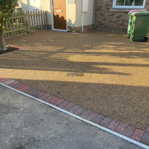 Resin Bound Driveway and Indian Sandstone Slabbed Patio in Ashford,…