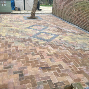 Block Paved Patio with Diamond in Sellindge