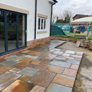 Indian Sandstone Slabbed Patio in Canterbury, Kent