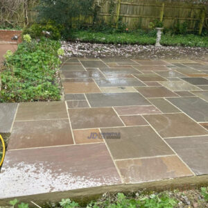 Patio with Indian Sandstone in Sellindge, Kent