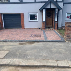 Brindle Block Paved Driveway with Charcoal Border in Folkestone, Kent