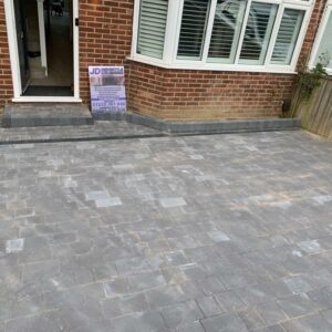 Driveway with Three-Sized Charcoal Block Paving in Tunbridge Wells, Kent