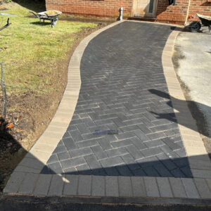 Charcoal Block Paved Extension in Ashford, Kent