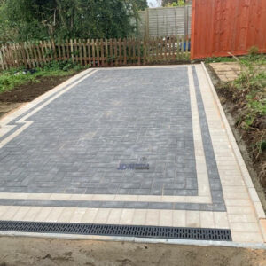 Charcoal Block Paved Driveway with Natural Grey Double and Single…