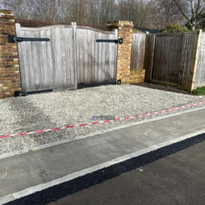 Gravelled Driveway with Concrete Apron in Ashford, Kent