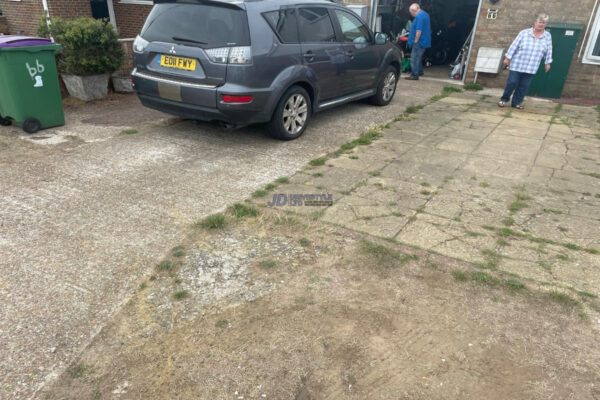 Grey block paved driveway with red brick borderline in dungeness kent 2.jpeg